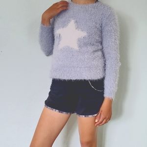 Fuzzy star sweater